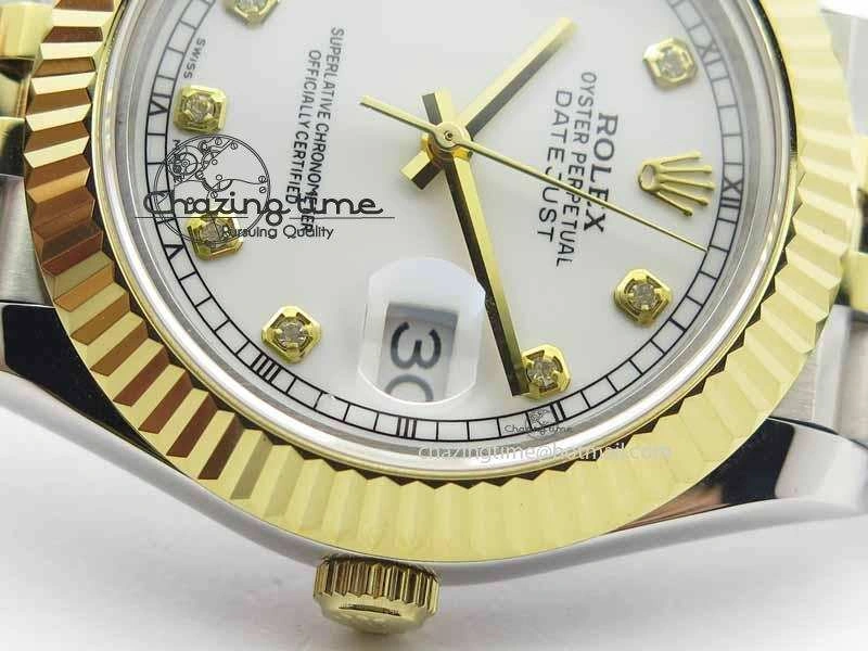 DateJust II 41mm SS YG BP Maker Best Edition White Diam Dial On Jubilee Bracelet A2813