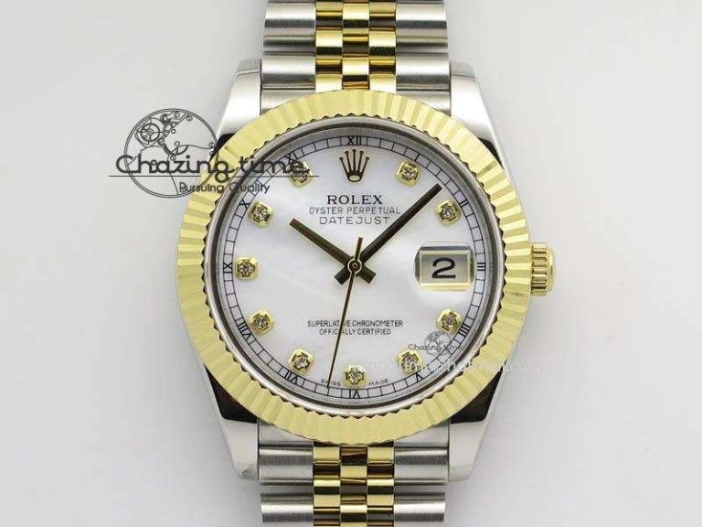 DateJust II 41mm SS YG BP Maker Best Edition White MOP Diam Dial On New Version Jubilee Bracelet A2813