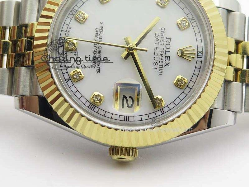 DateJust II 41mm SS YG BP Maker Best Edition White MOP Diam Dial On New Version Jubilee Bracelet A2813
