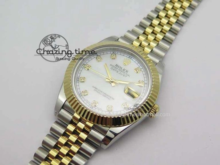 DateJust II 41mm SS YG BP Maker Best Edition White MOP Diam Dial On New Version Jubilee Bracelet A2813