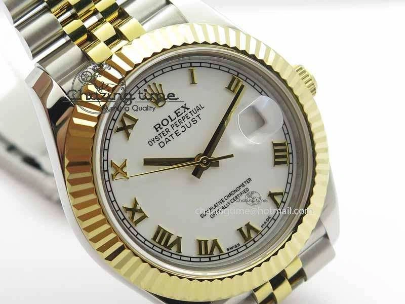 DateJust II 41mm SS YG BP Maker Best Edition White Roman Dial On Jubilee Bracelet A2813