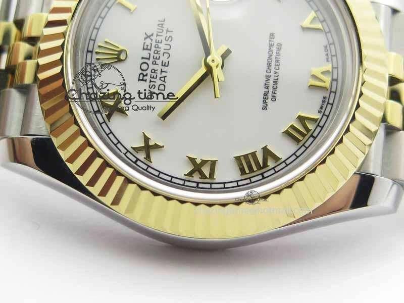 DateJust II 41mm SS YG BP Maker Best Edition White Roman Dial On Jubilee Bracelet A2813