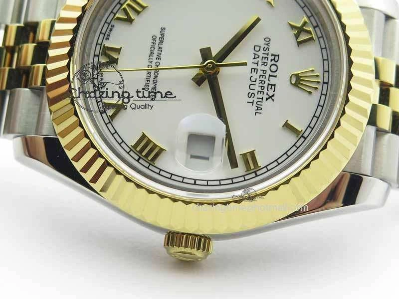 DateJust II 41mm SS YG BP Maker Best Edition White Roman Dial On Jubilee Bracelet A2813