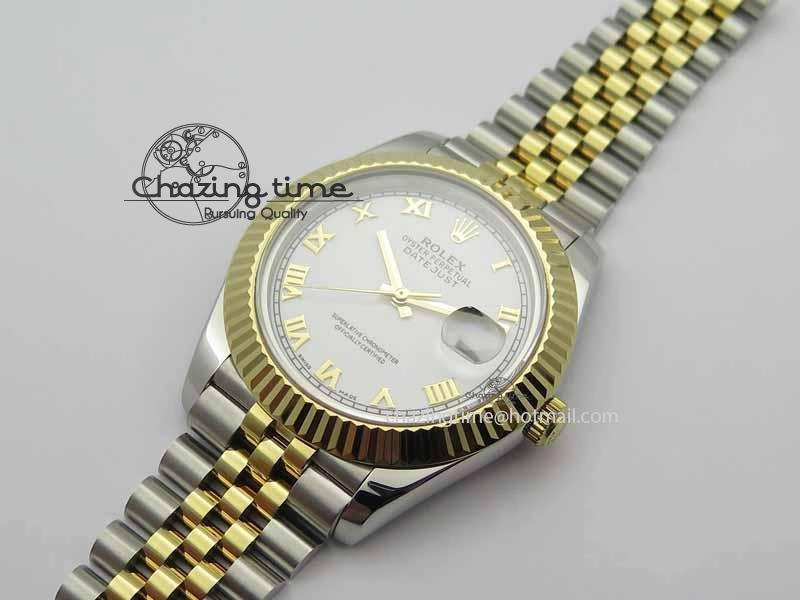DateJust II 41mm SS YG BP Maker Best Edition White Roman Dial On Jubilee Bracelet A2813
