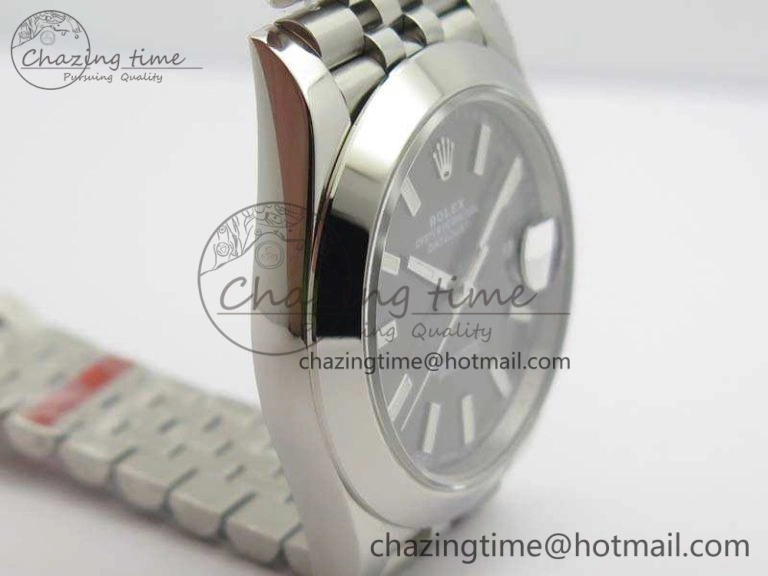 DateJust Smooth Bezel SS Noob 1:1 Best Edition Gray Sticks Dial On Jubilee Bracelet A3235