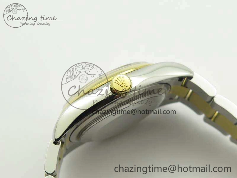 Datejust 116234 36mm DJF 1:1 Best Edition Black Com Diam Dial On SS YG Oyster Bracelet SA3135 V2