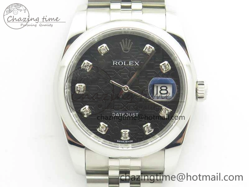 Datejust 116234 36mm DJF 1:1 Best Edition Black Computer Diam Dial On SS Jubilee Bracelet SA3135 V2