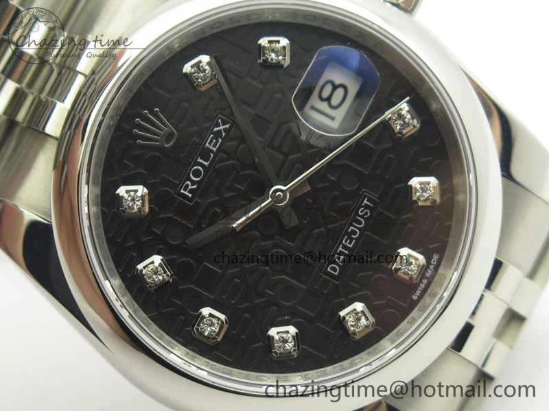 Datejust 116234 36mm DJF 1:1 Best Edition Black Computer Diam Dial On SS Jubilee Bracelet SA3135 V2