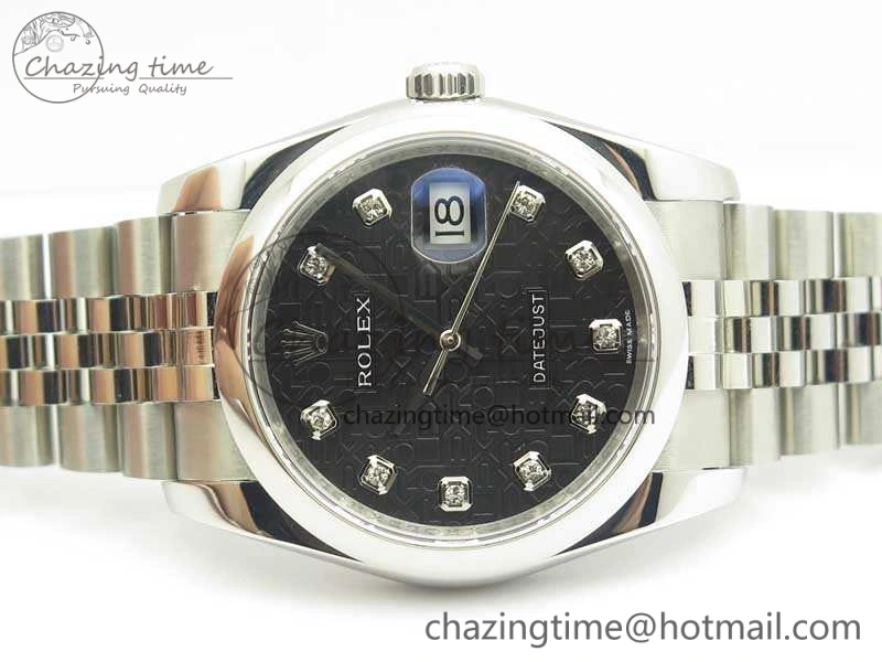 Datejust 116234 36mm DJF 1:1 Best Edition Black Computer Diam Dial On SS Jubilee Bracelet SA3135 V2
