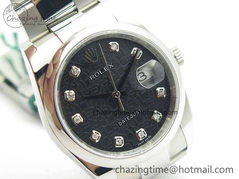 Datejust 116234 36mm DJF 1:1 Best Edition Black Computer Diam Dial On SS Oyster Bracelet SA3135