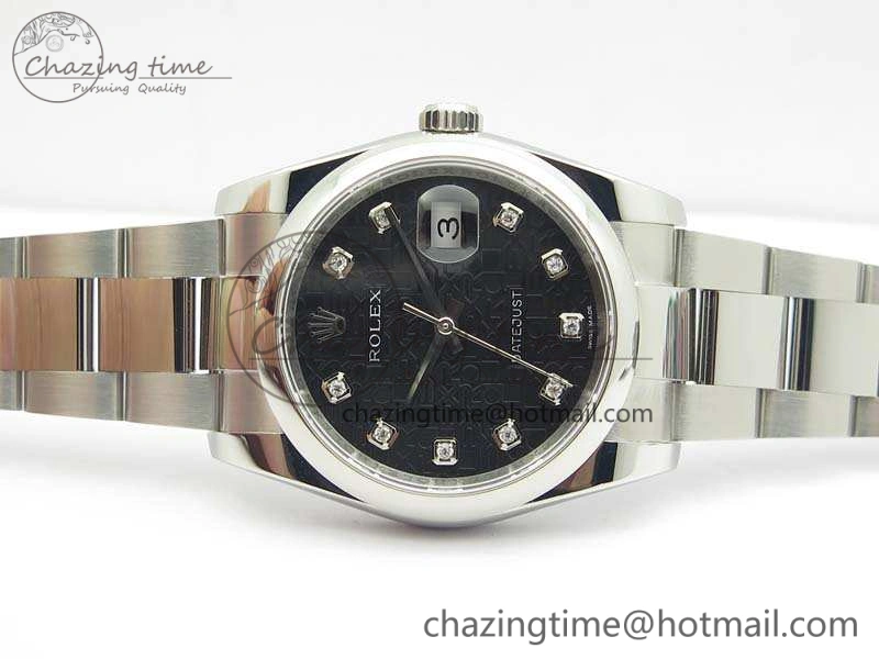 Datejust 116234 36mm DJF 1:1 Best Edition Black Computer Diam Dial On SS Oyster Bracelet SA3135
