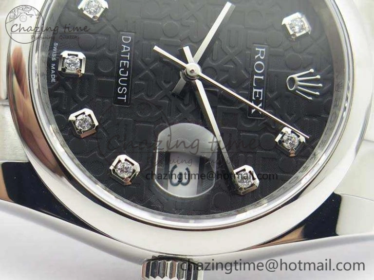 Datejust 116234 36mm DJF 1:1 Best Edition Black Computer Diam Dial On SS Oyster Bracelet SA3135