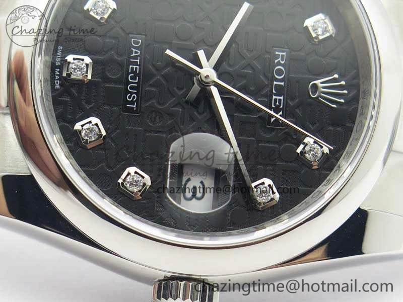 Datejust 116234 36mm DJF 1:1 Best Edition Black Computer Diam Dial On SS Oyster Bracelet SA3135