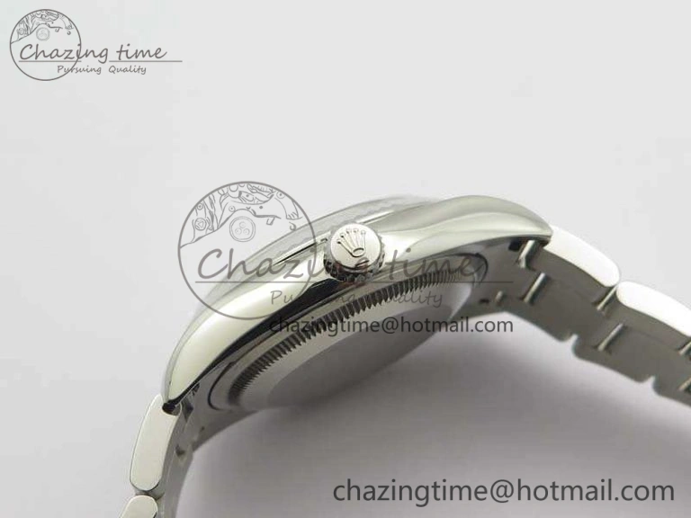 Datejust 116234 36mm DJF 1:1 Best Edition Fluted Bezel Black Com Diam Dial On SS Oyster Bracelet SA3135