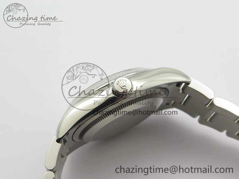Datejust 116234 36mm DJF 1:1 Best Edition Fluted Bezel Black Com Diam Dial On SS Oyster Bracelet SA3135