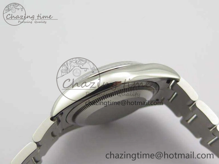 Datejust 116234 36mm DJF 1:1 Best Edition Fluted Bezel Black Com Diam Dial On SS Oyster Bracelet SA3135