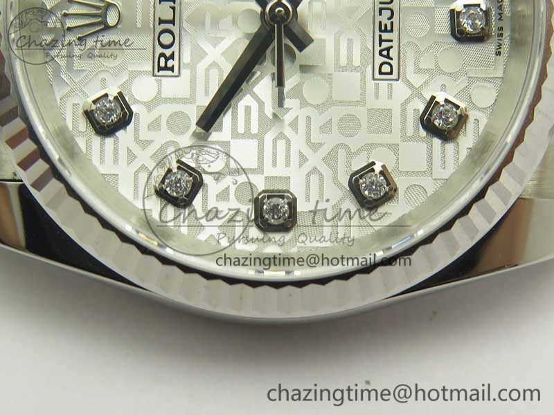 Datejust 116234 36mm DJF 1:1 Best Edition Fluted Bezel White Com Diam Dial On SS Jubilee Bracelet SA3135 V2