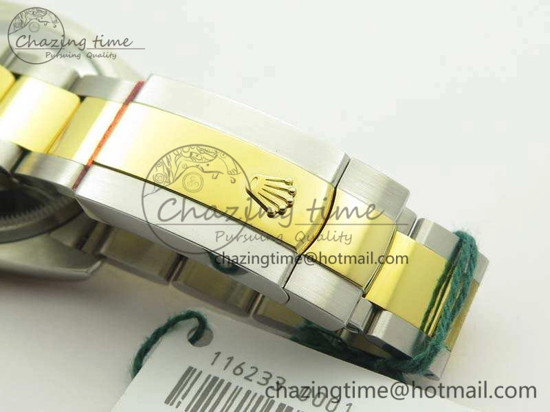 Datejust 116234 36mm DJF 1:1 Best Edition Fluted Black Com Dial On SS YG Oyster Bracelet SA3135 V2