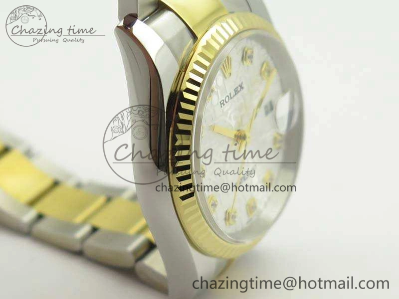Datejust 116234 36mm DJF 1:1 Best Edition Fluted White Com Dial On SS YG Oyster Bracelet SA3135 V2