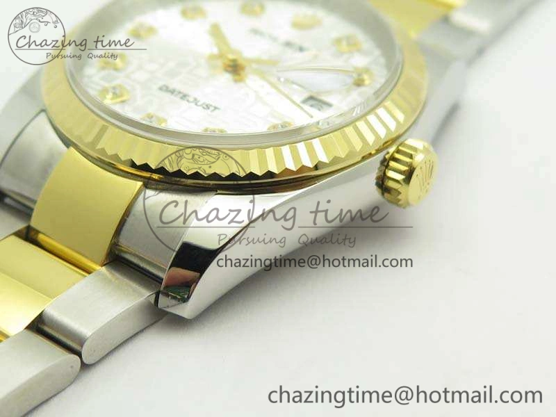 Datejust 116234 36mm DJF 1:1 Best Edition Fluted White Com Dial On SS YG Oyster Bracelet SA3135 V2