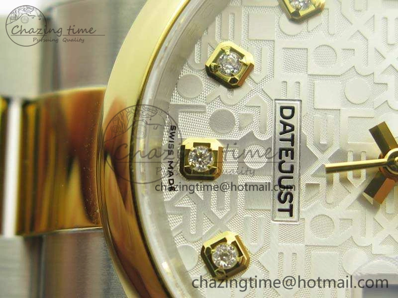 Datejust 116234 36mm DJF 1:1 Best Edition White Com Diam Dial On SS YG Oyster Bracelet SA3135 V2