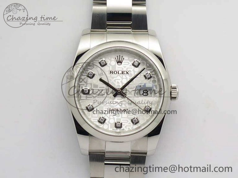 Datejust 116234 36mm DJF 1:1 Best Edition White Computer Diam Dial On SS Oyster Bracelet SA3135