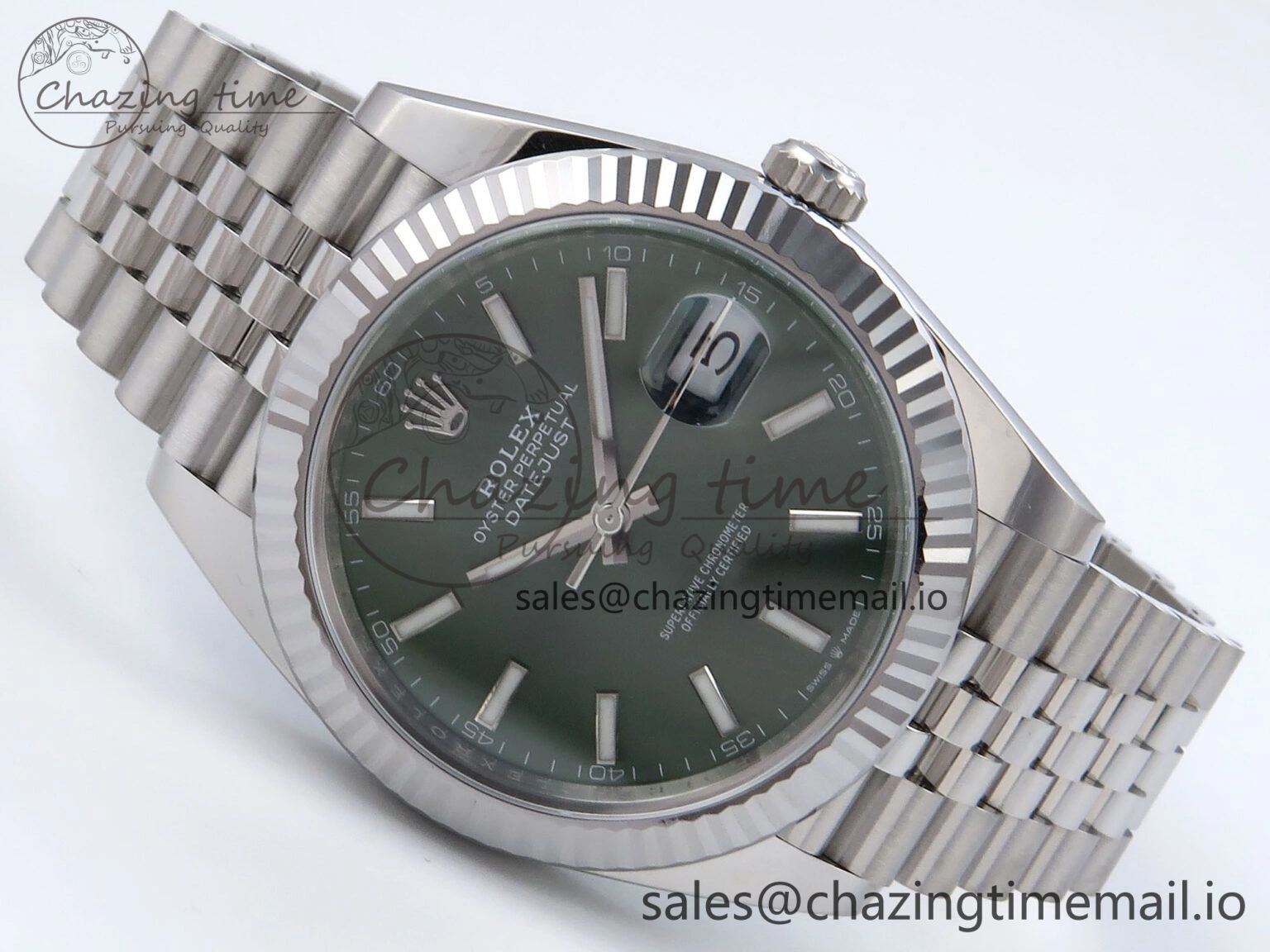 Datejust 126334 41mm Clean 1:1 Best Edition Green Stick Dial on SS Jubilee Bracelet VR3235