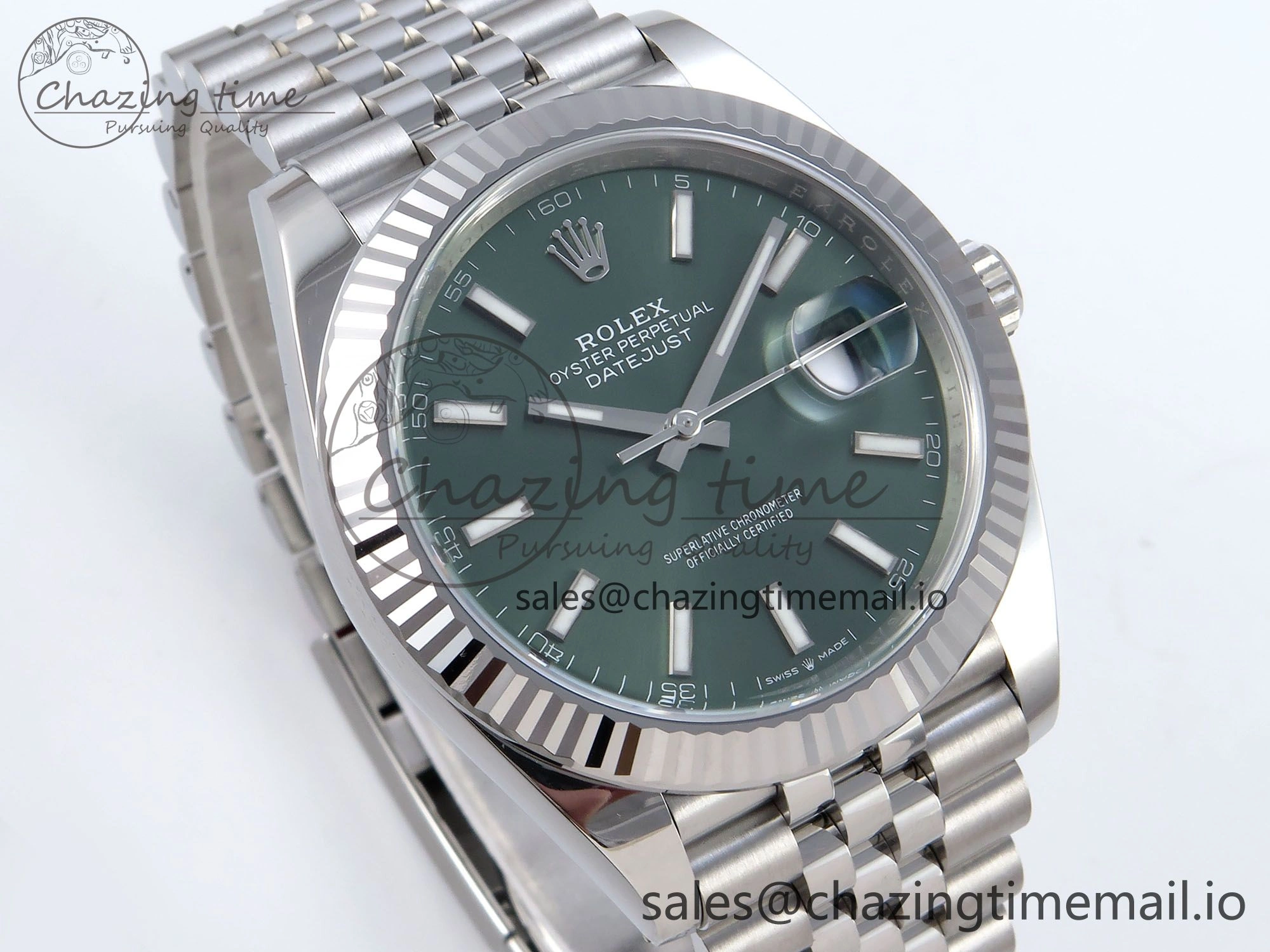 Datejust 126334 41mm Clean 1:1 Best Edition Green Stick Dial on SS Jubilee Bracelet VR3235