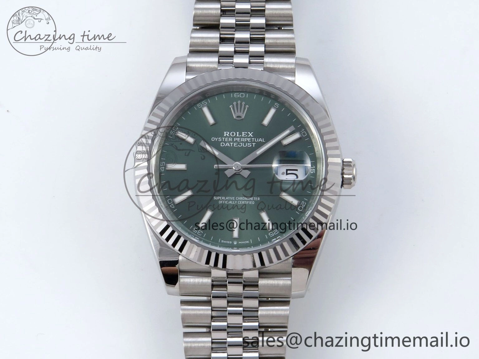 Datejust 126334 41mm Clean 1:1 Best Edition Green Stick Dial on SS Jubilee Bracelet VR3235