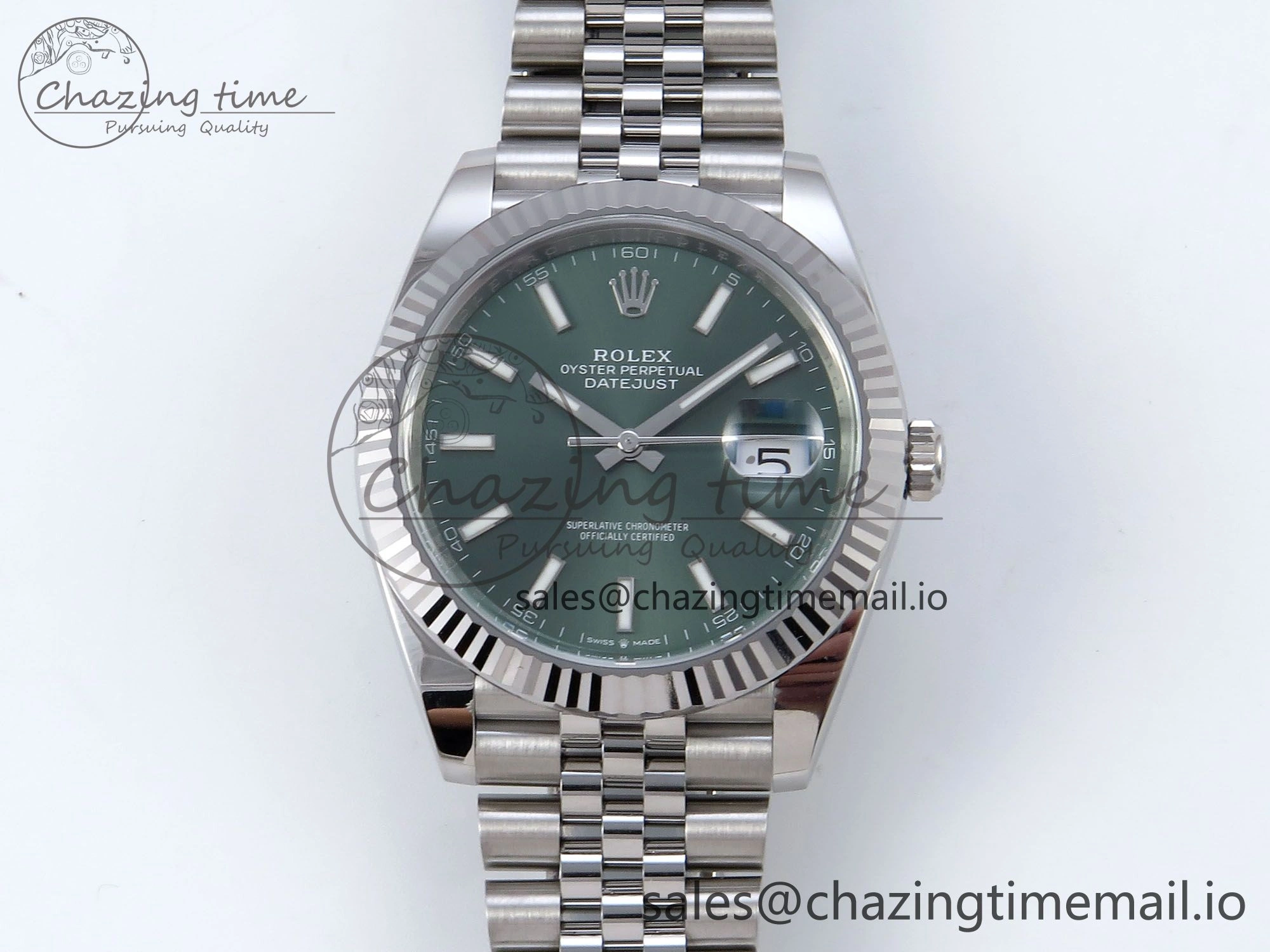 Datejust 126334 41mm Clean 1:1 Best Edition Green Stick Dial on SS Jubilee Bracelet VR3235
