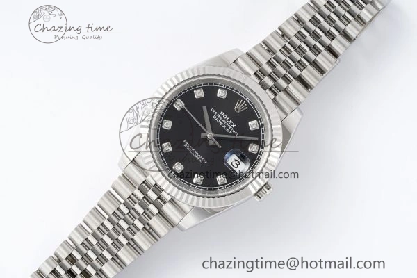 Datejust 126334 41mm Jubilee 904L SS SS Black Moissanite Clean VR3235