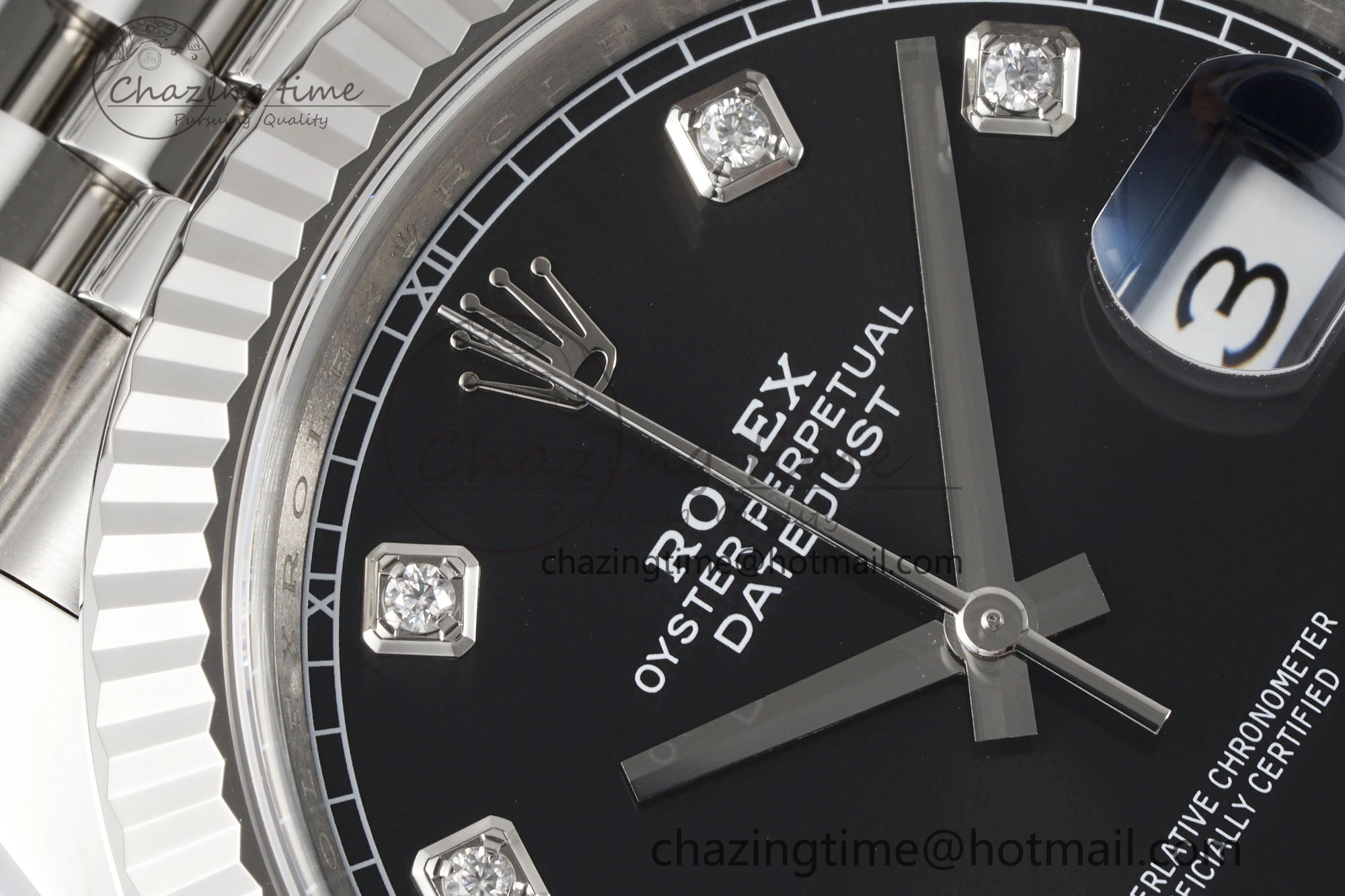 Datejust 126334 41mm Jubilee 904L SS SS Black Moissanite Clean VR3235