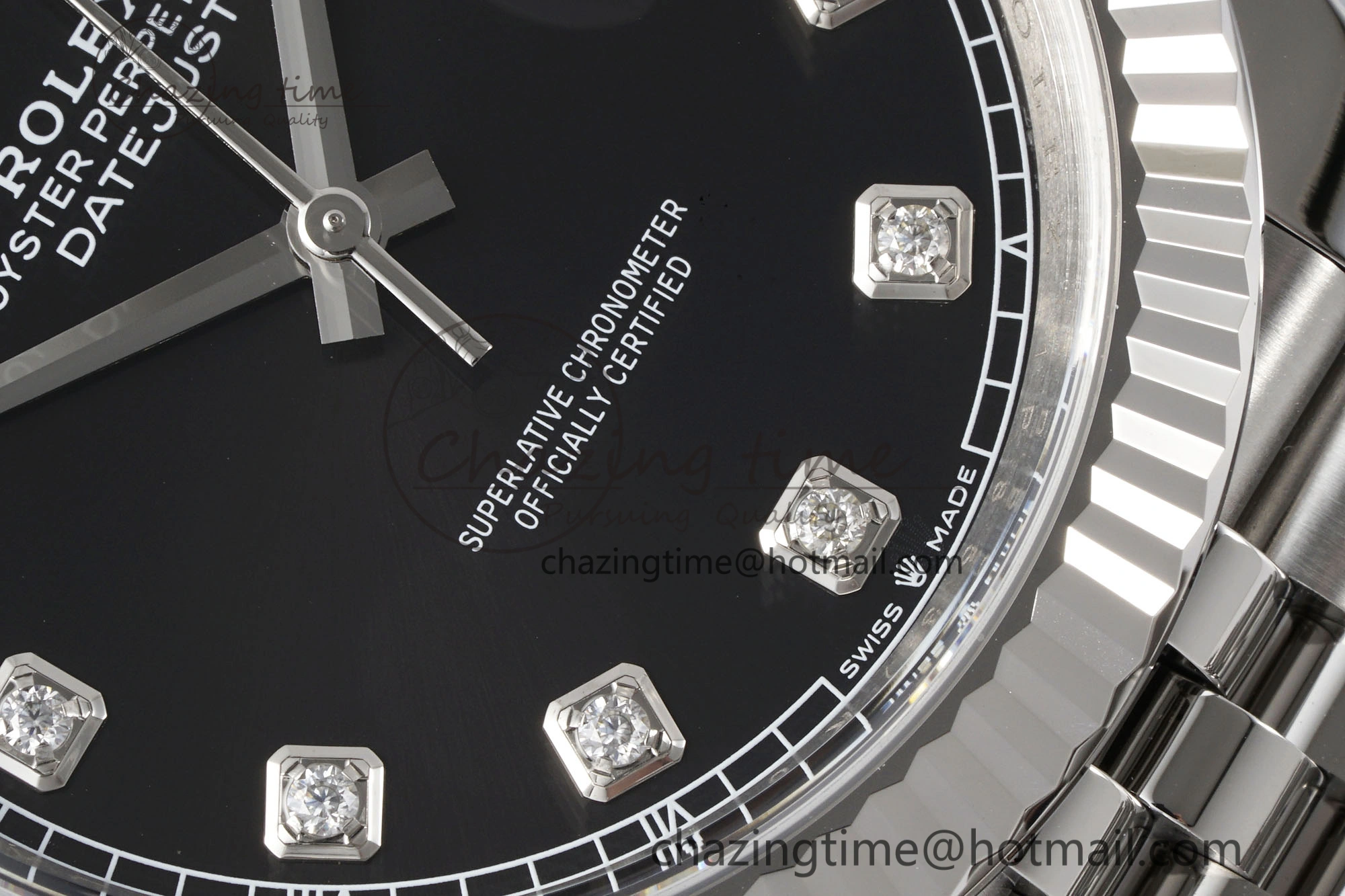 Datejust 126334 41mm Jubilee 904L SS SS Black Moissanite Clean VR3235