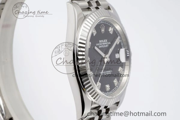 Datejust 126334 41mm Jubilee 904L SS SS Black Moissanite Clean VR3235