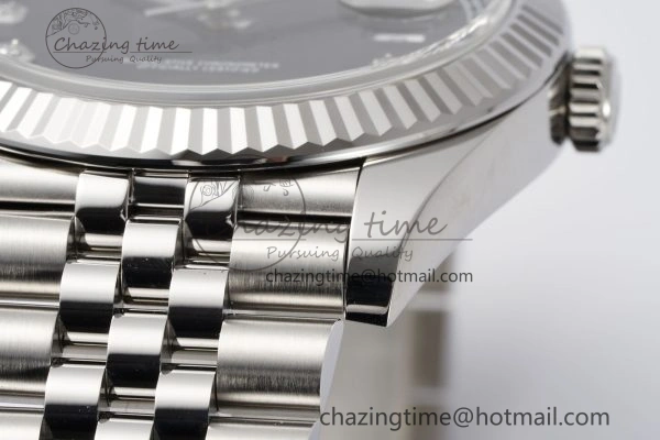 Datejust 126334 41mm Jubilee 904L SS SS Black Moissanite Clean VR3235