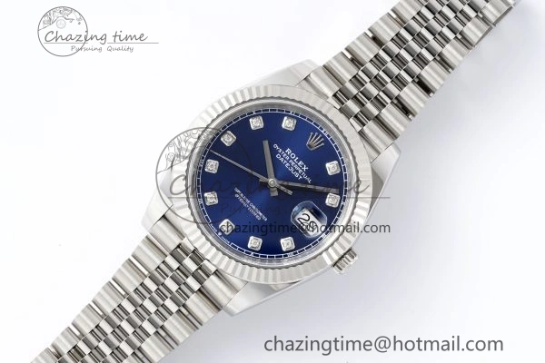 Datejust 126334 41mm Jubilee 904L SS SS Blue Moissanite Clean VR3235