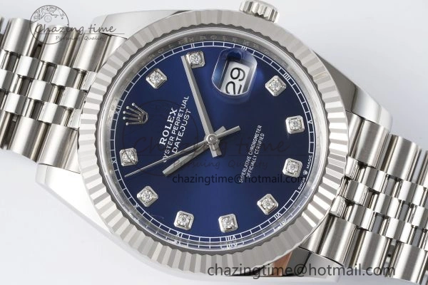 Datejust 126334 41mm Jubilee 904L SS SS Blue Moissanite Clean VR3235