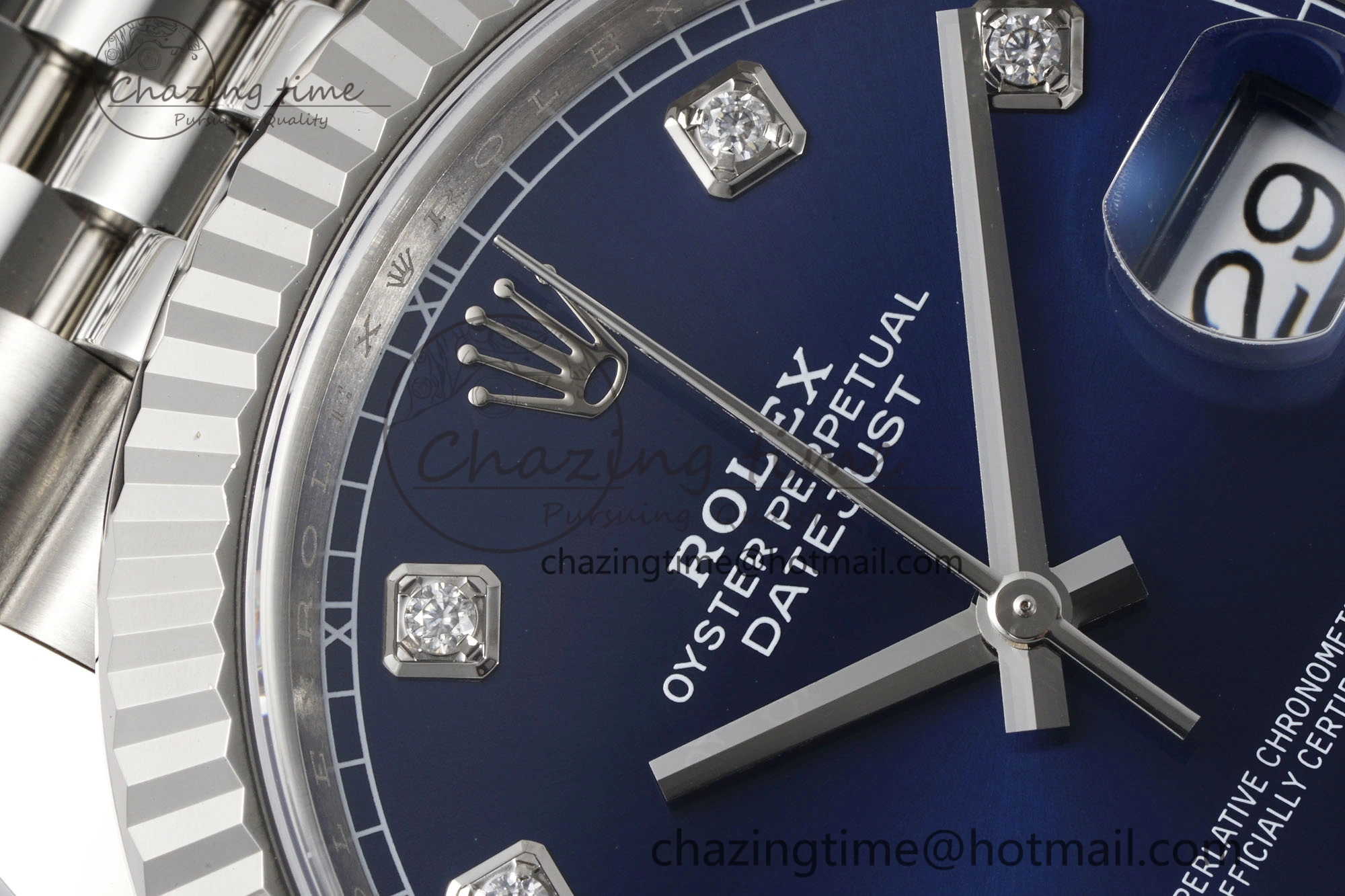Datejust 126334 41mm Jubilee 904L SS SS Blue Moissanite Clean VR3235