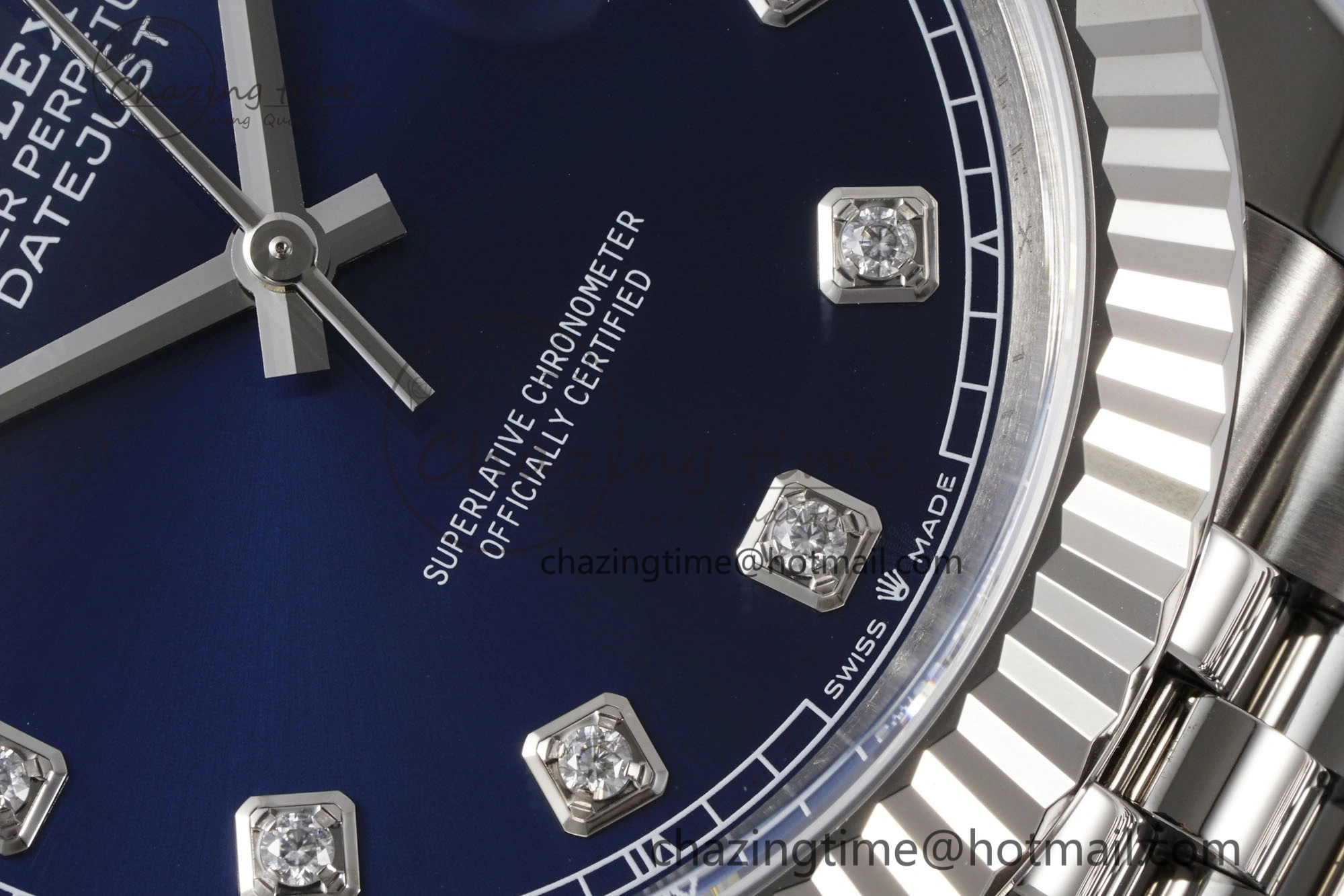 Datejust 126334 41mm Jubilee 904L SS SS Blue Moissanite Clean VR3235
