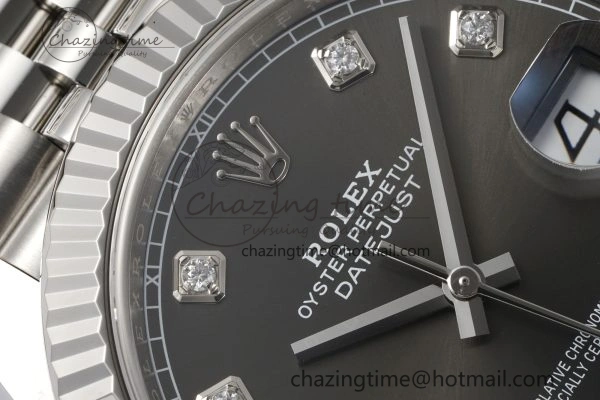 Datejust 126334 41mm Jubilee 904L SS SS Grey Moissanite Clean VR3235