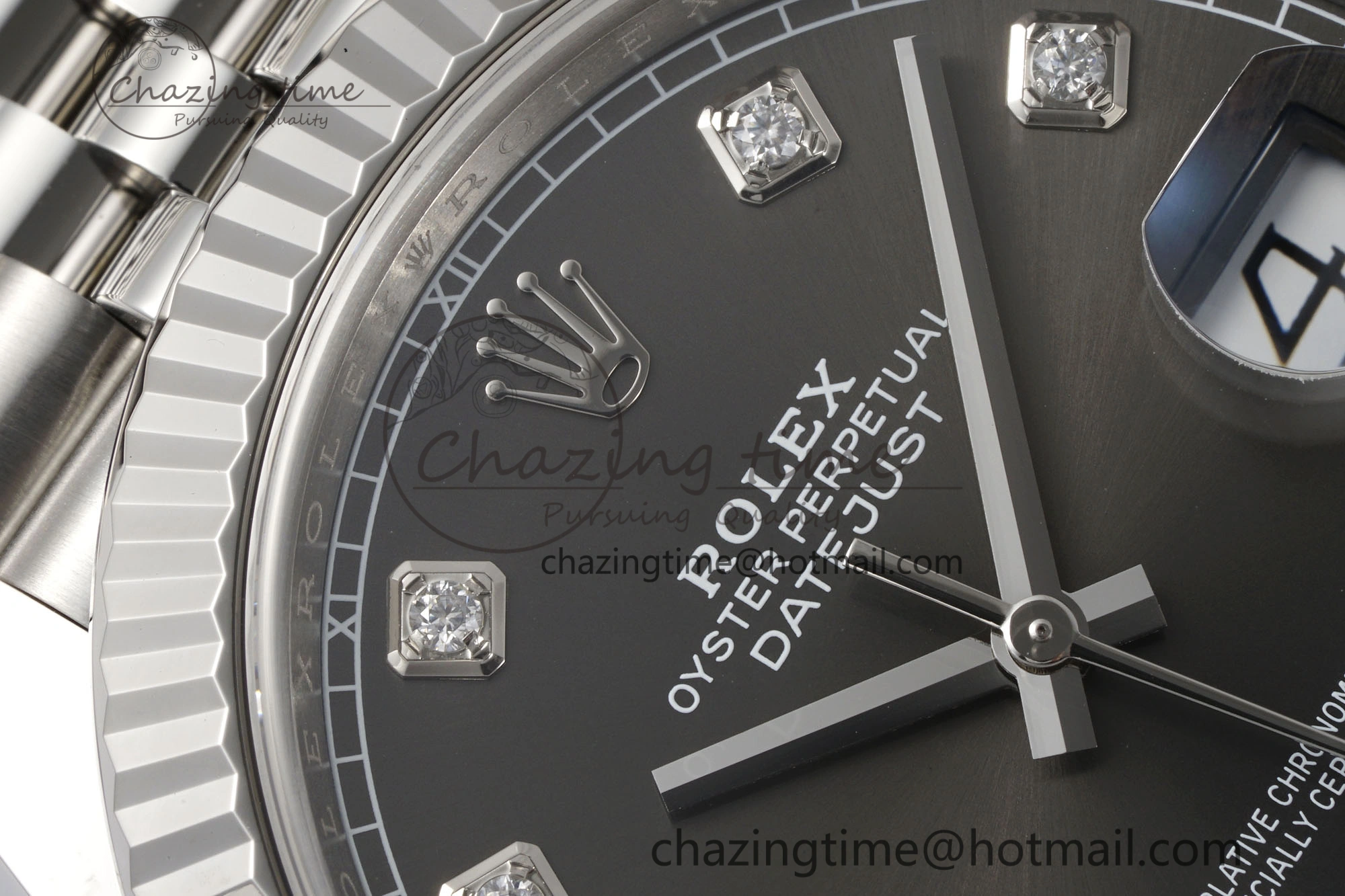 Datejust 126334 41mm Jubilee 904L SS SS Grey Moissanite Clean VR3235