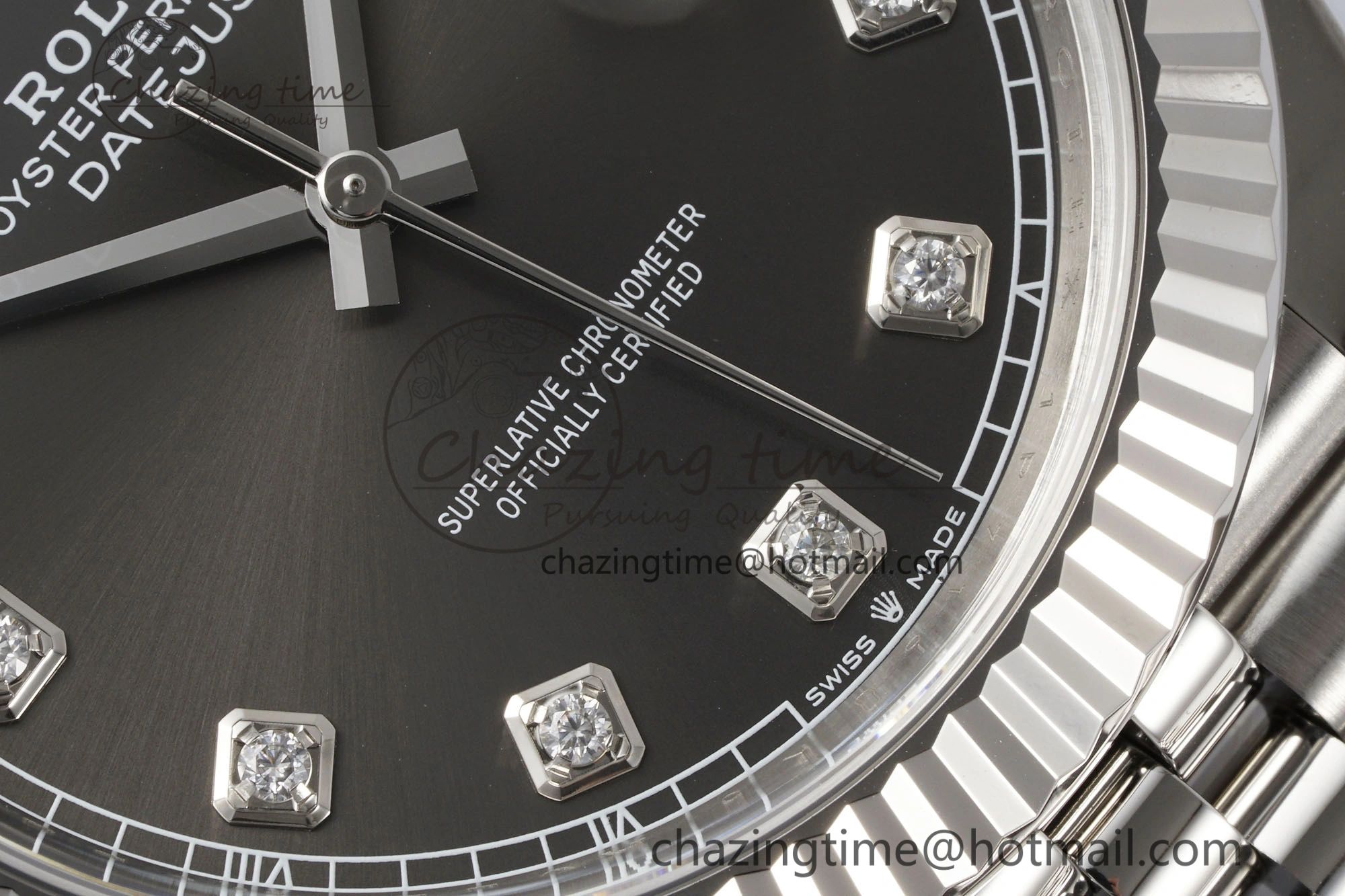 Datejust 126334 41mm Jubilee 904L SS SS Grey Moissanite Clean VR3235