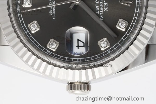Datejust 126334 41mm Jubilee 904L SS SS Grey Moissanite Clean VR3235