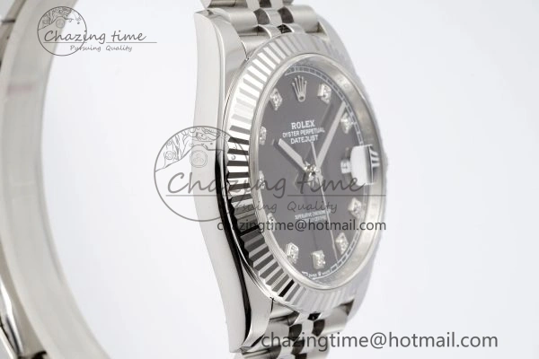 Datejust 126334 41mm Jubilee 904L SS SS Grey Moissanite Clean VR3235