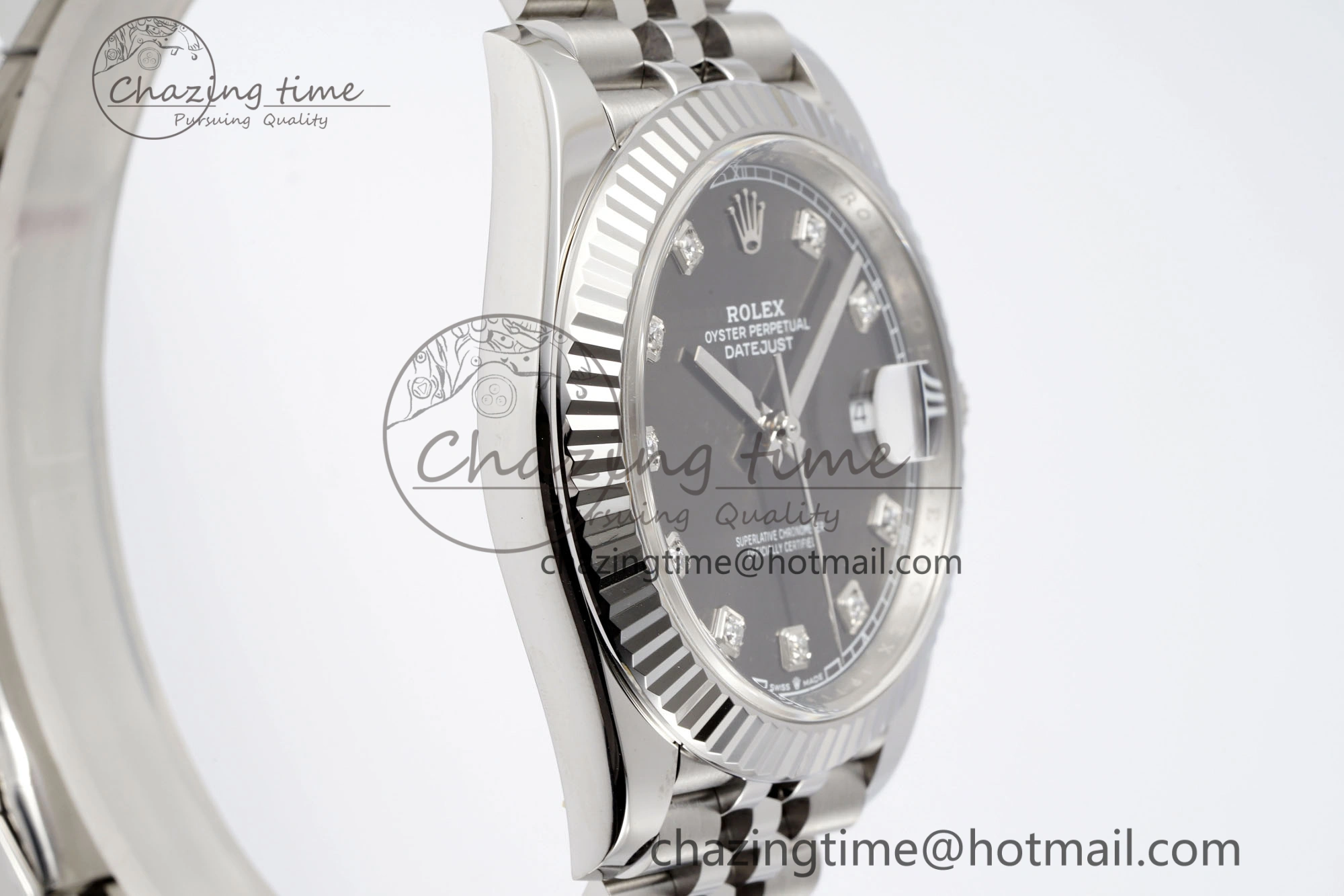 Datejust 126334 41mm Jubilee 904L SS SS Grey Moissanite Clean VR3235