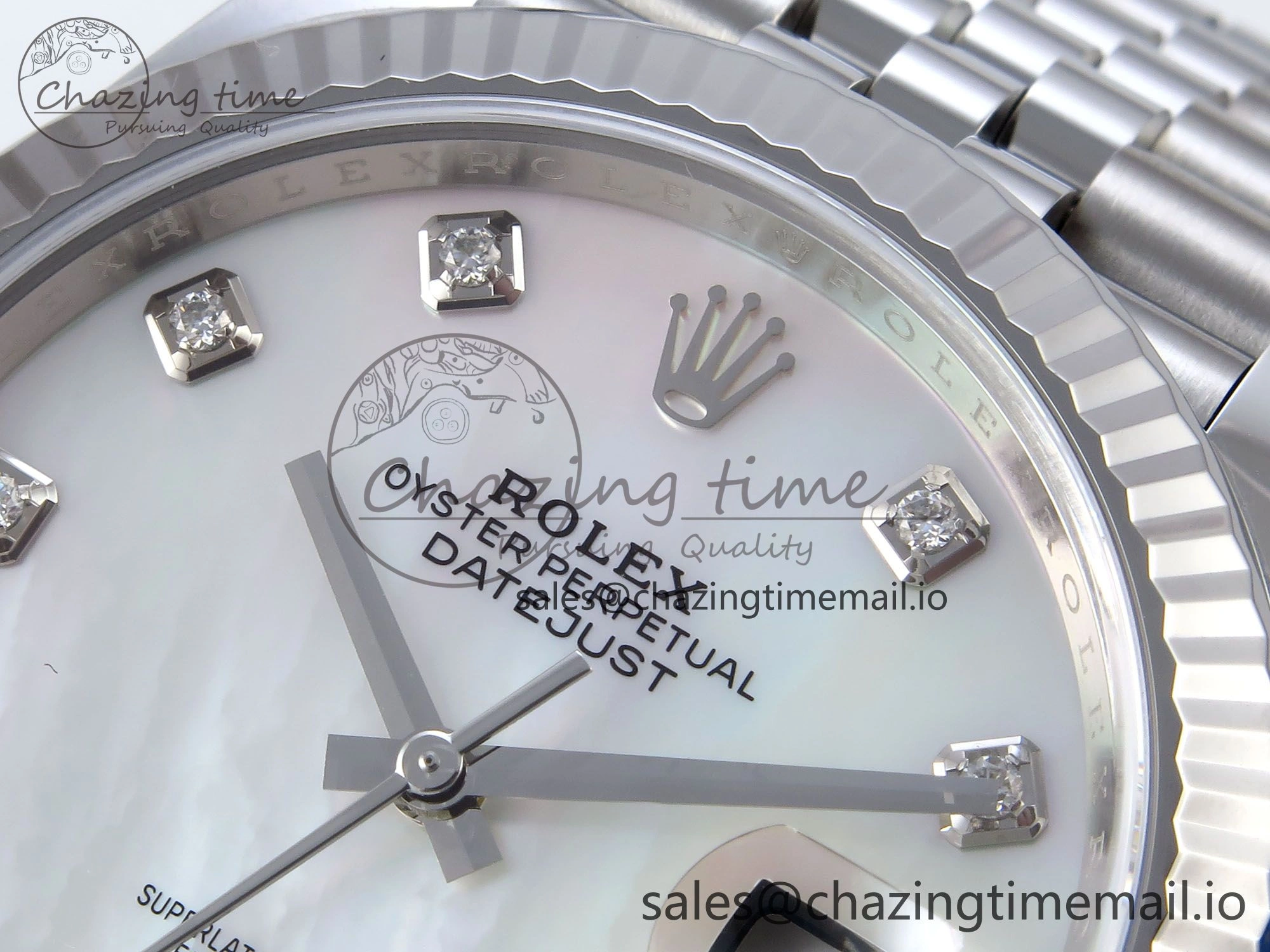 Datejust 126334 41mm SS Clean 1:1 Best Edition White Pearl Moissanite Dial on SS Jubilee Bracelet VR3235