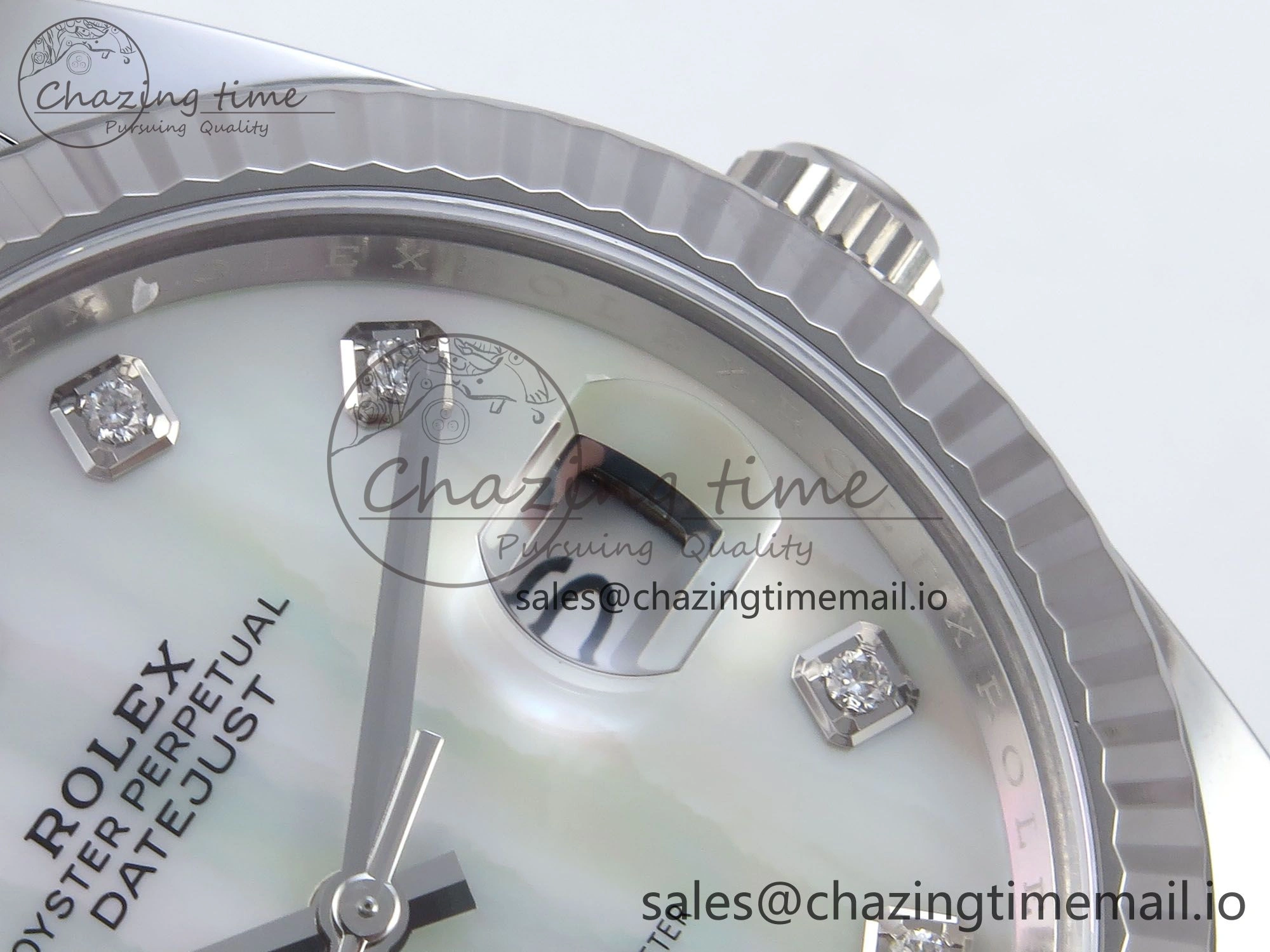 Datejust 126334 41mm SS Clean 1:1 Best Edition White Pearl Moissanite Dial on SS Jubilee Bracelet VR3235
