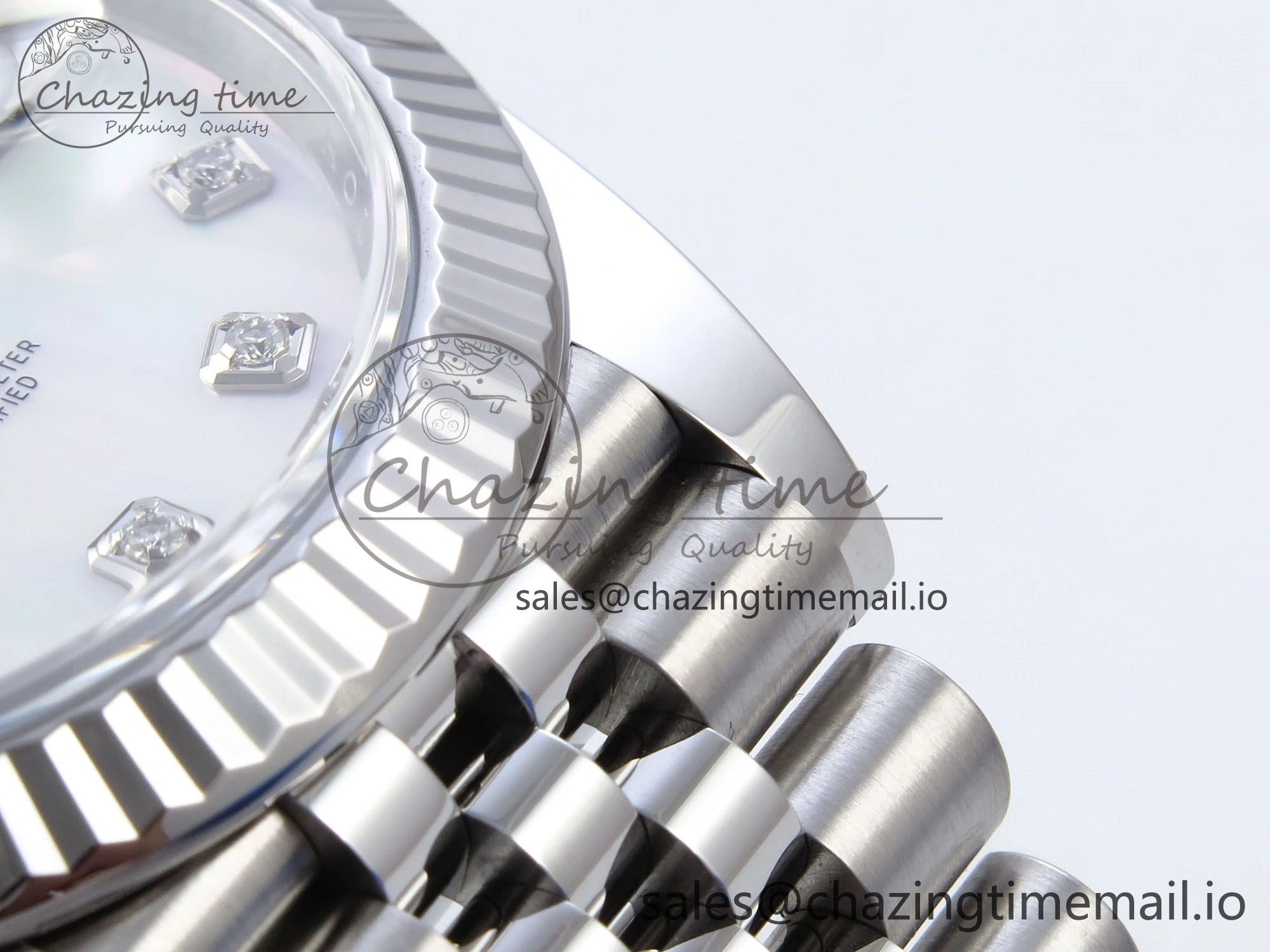 Datejust 126334 41mm SS Clean 1:1 Best Edition White Pearl Moissanite Dial on SS Jubilee Bracelet VR3235