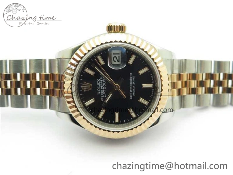 Datejust 28mm 279173 SS RG BP Maker Best Edition Black Dial on SS RG Jubilee Bracelet ETA2671