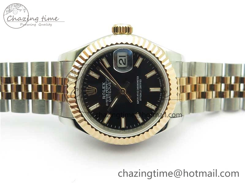 Datejust 28mm 279173 SS RG BP Maker Best Edition Black Dial on SS RG Jubilee Bracelet ETA2671